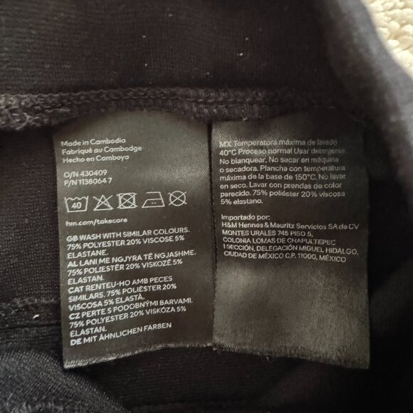 H&M Black Cropped Pull-On Wide Leg Trousers - Picture 4 of 4